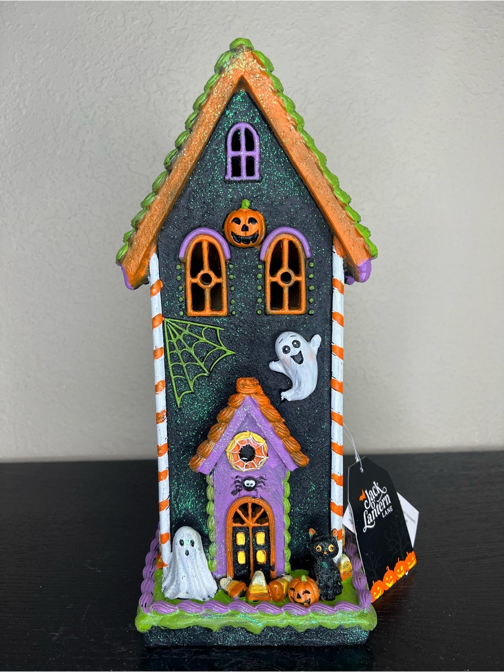NEW Jack O Lantern Lane 13.75" Halloween Light Up Haunted House Decor